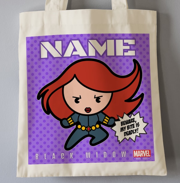 Black Widow Marvel Kawaii Tote Bag