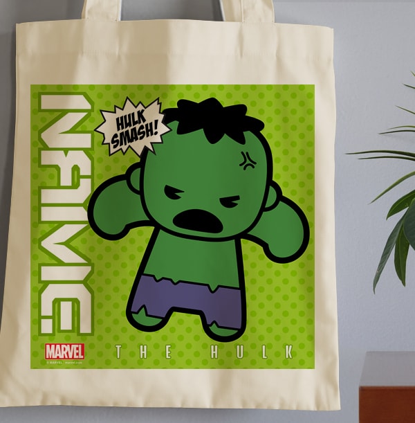 Marvel Kawaii Tote Bag - Personalised The Hulk