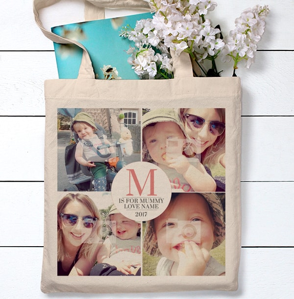 M is for Mummy Multi Photo Tote Bag