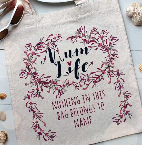 Mum Life Personalised Tote Bag