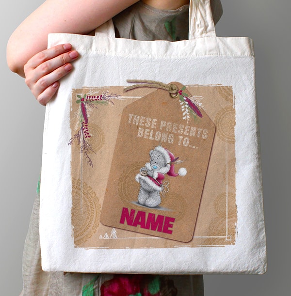 Me To You Personalised Tote Bag - Christmas Label