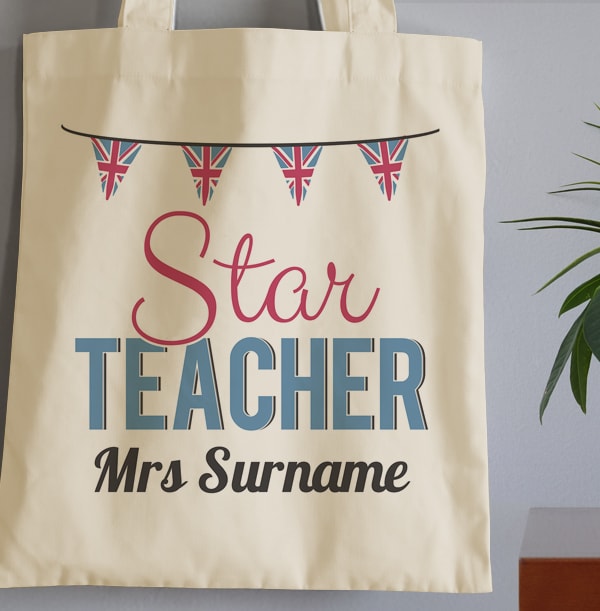 Star Teacher Personalised Tote Bag