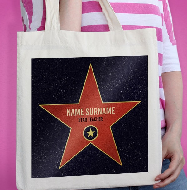 Star Teacher Personalised Tote Bag