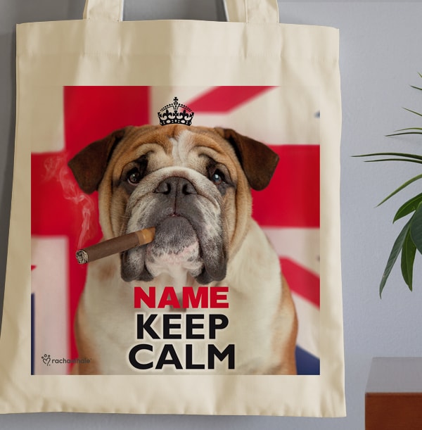 ZDISCKeep Calm Bulldog Tote Bag - Rachael Hale