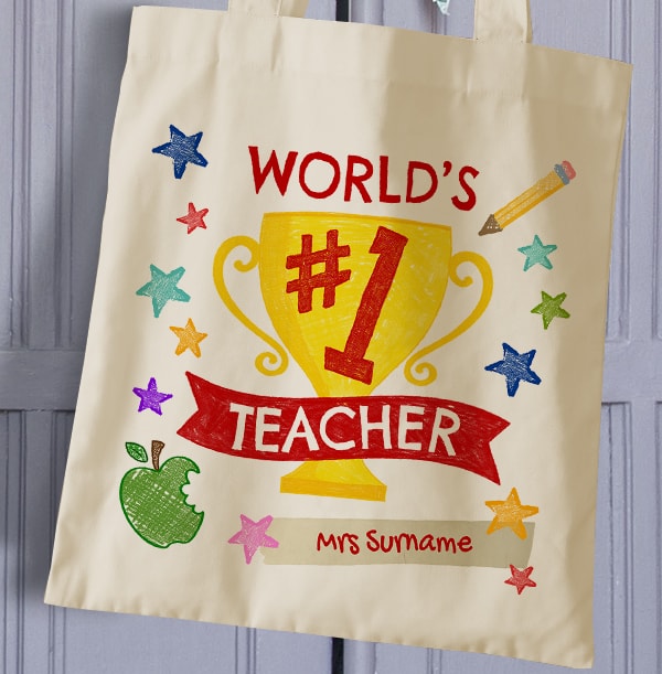 World's No.1 Teacher Personalised Tote Bag