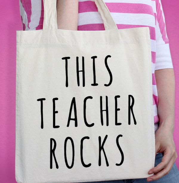 This Teacher Rocks Personalised Tote Bag