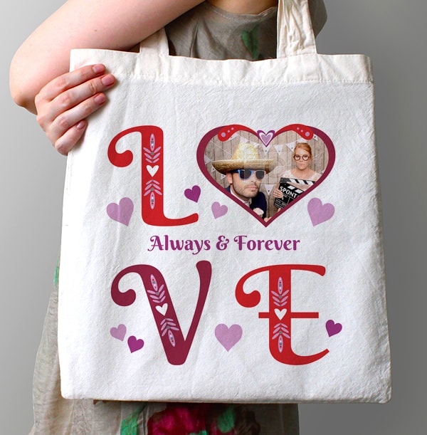 Love & Heart Personalised Tote Bag