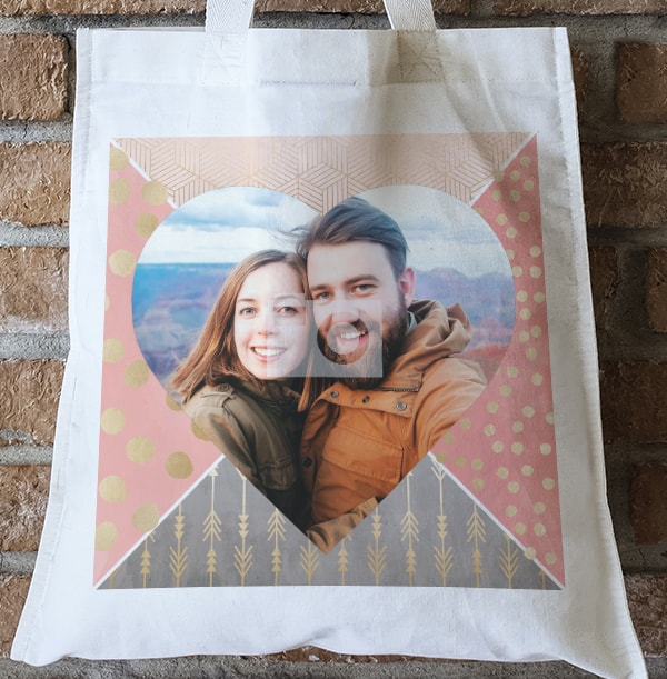 All That Shimmers Photo Upload Heart Tote Bag