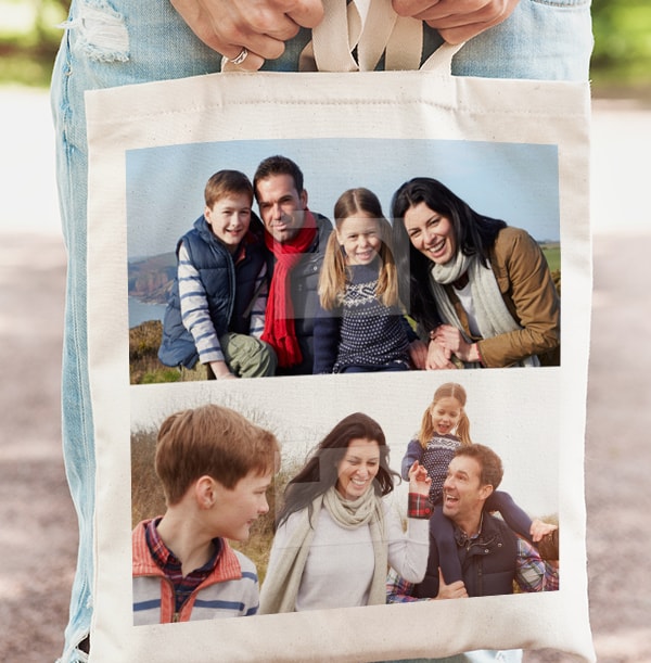 2 Photo Upload Personalised Tote Bag