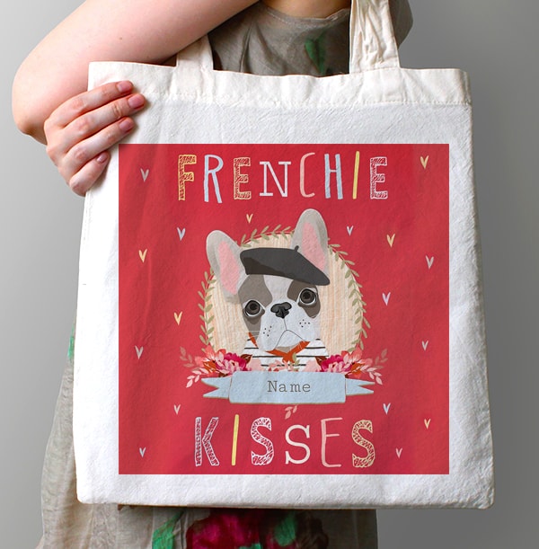 ZDISCFrenchie Kisses Personalised Tote Bag