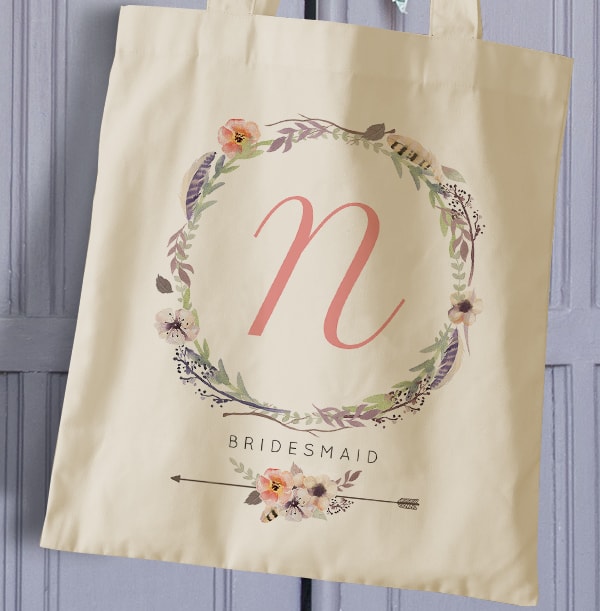 Boho Bridesmaid Personalised Tote Bag