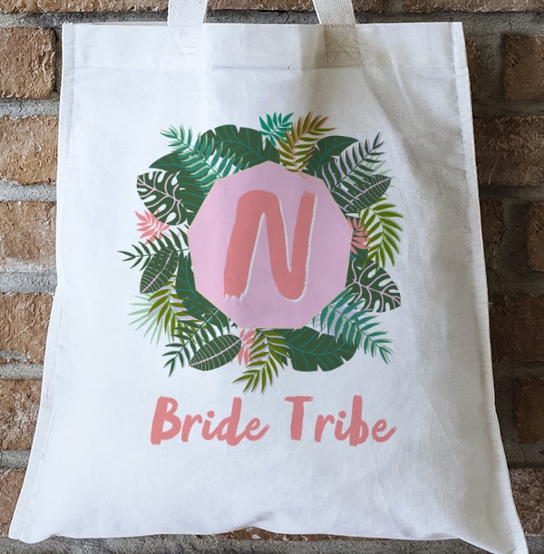 Bride Tribe Initial Personalised Tote Bage