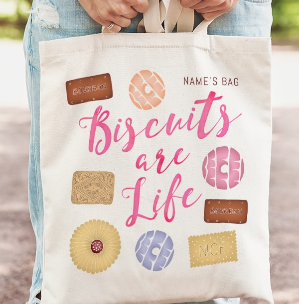 Biscuits are Life Personalised Tote Bag Funky Pigeon