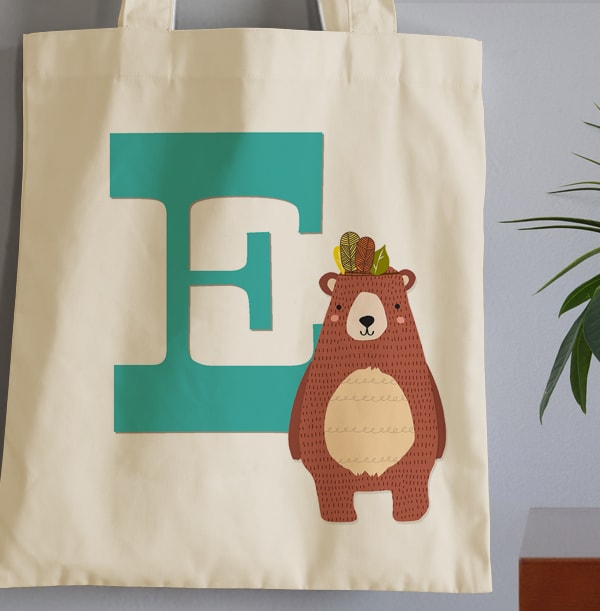 Boys Initial Personalised Tote Bag