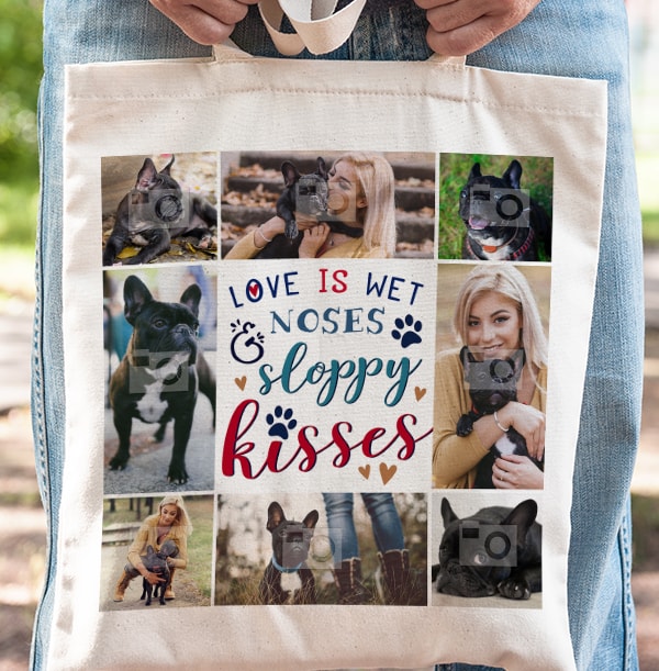 Wet Noses Sloppy Kisses Multi Photo Tote Bag