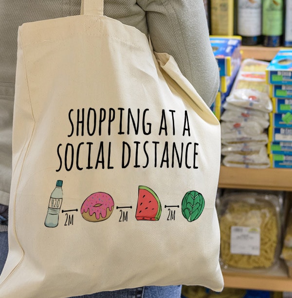 Social Distance Shopping Personalised Tote Bag