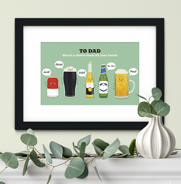 Cheers From Beers Personalised Print