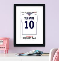 Tap to view England's Biggest Fan! Personalised Football Shirt Print