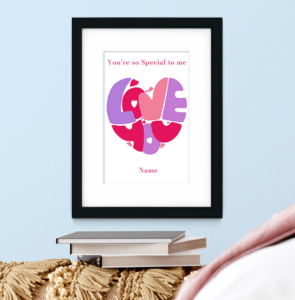 Pink Heart Personalised Print