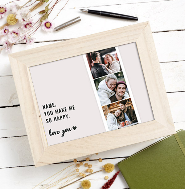 You Make Me So Happy Photo Upload Wooden Gift Box