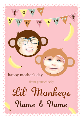 Bauble Yourself - 2 Lil Monkey Mday Card