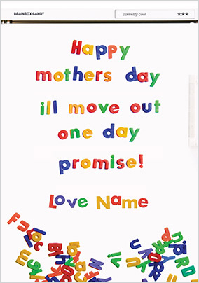I'll Move Out One Day Mother's Day Card