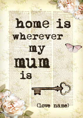 Bookish Type - Home is where Mum is Card