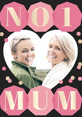 No1 Mum photo upload Personalised Mother's Day Card