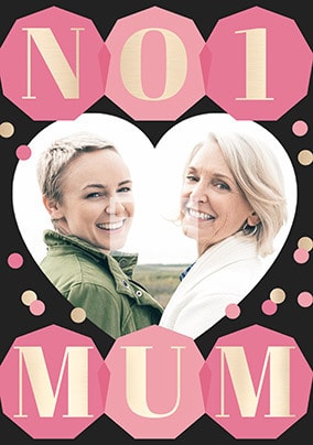 No1 Mum photo upload Personalised Card