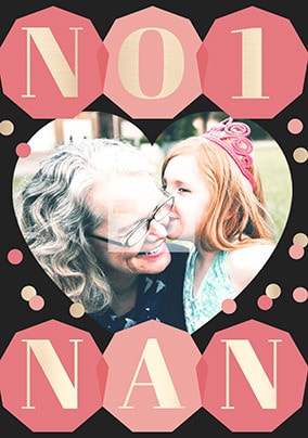 No1 Nan photo upload Personalised Card