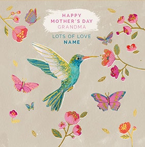Hummingbird Grandma Personalised Card
