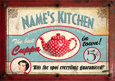 Kitchen Bar Sign Poster - Cuppa