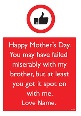 Spot On Personalised Mother's Day Card