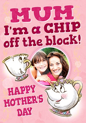 Chip and Mrs Potts Photo Mother's Day Card