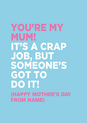 Crap Job Mother's Day Personalised Card