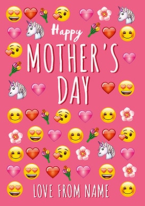 Happy Mother's Day Personalised Emoji Card