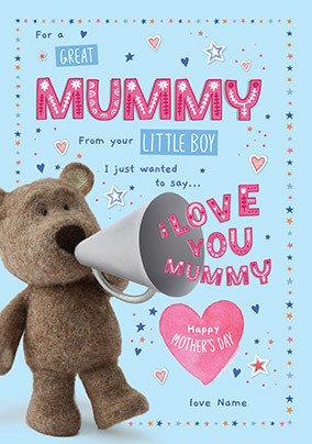 Barley bear - From Your Little Boy Mother's Day Card