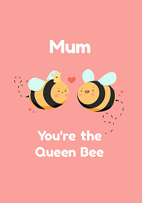 Mum Queen Bee Personalised Mother's Day Card