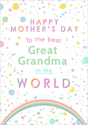 Best Great Grandma Mother's Day Personalised Card