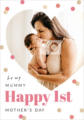 Mummy 1st Mother's Day Heart Photo Card