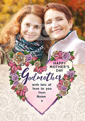 Godmother Photo Upload Mother's Day Card - Rosa