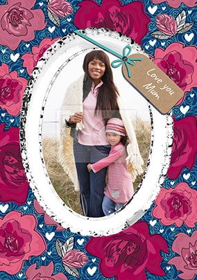 Love You Mum Roses Photo Card