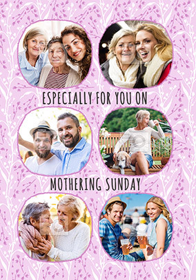 Mothering Sunday Floral Multi-Photo Mother's Day Card