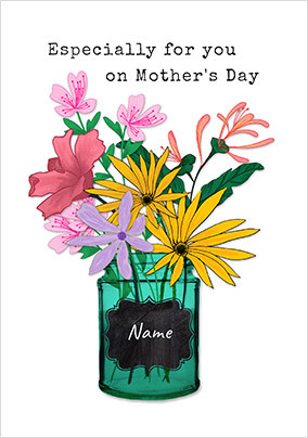 For You on Mother's Day  Flowers Personalised Card