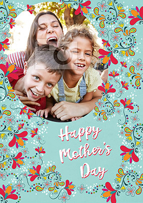 Happy Mother's Day Pattern Photo Card