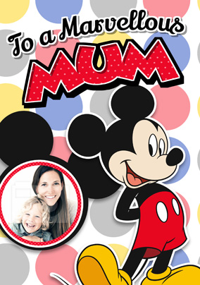 Mickey Mouse Photo Mother's Day Card - Mum