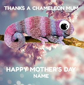 Thanks A Chameleon Personalised Mother's Day Card