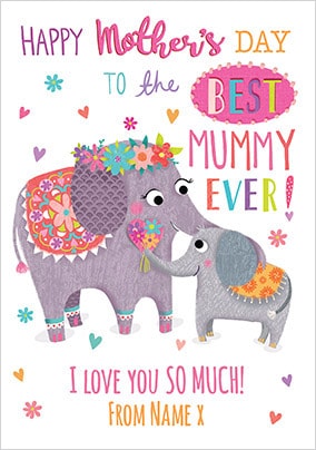 Best Mummy Ever Personalised Card
