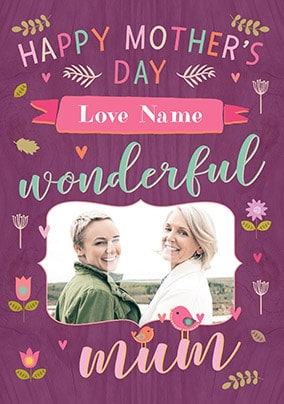 Happy Mother's Day Wonderful Mum Photo Card