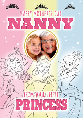 Disney Princess Photo Mother's Day Card to Nanny